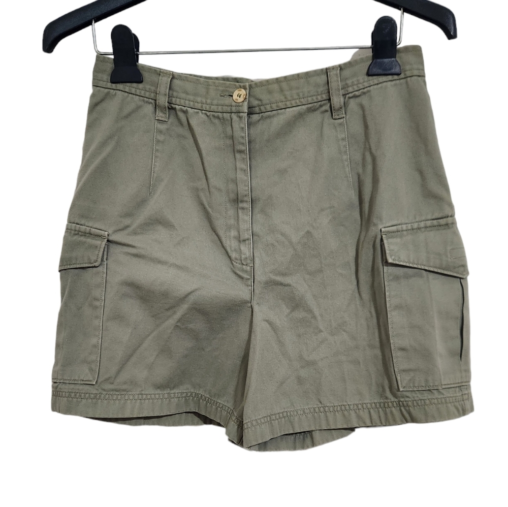 Ann Taylor Loft Jeans High Waisted Cargo Shorts Size 8 Green